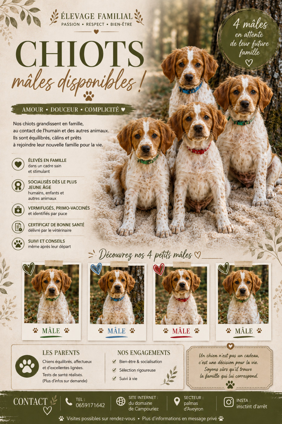 Portée 2026 chiots disponible